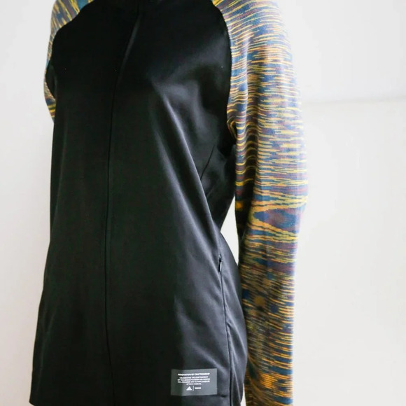 Adidas X Missoni Black Multicolour Sleeve Long Zip Up Running Jacket - Picture 3 of 10